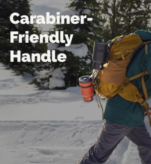 travel brewer hooked to backpack