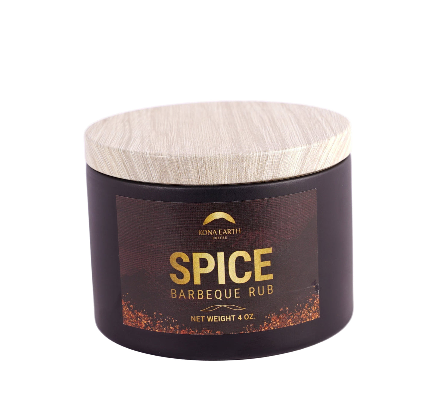 black Tin of Spice Barbeque Rub with ona white background