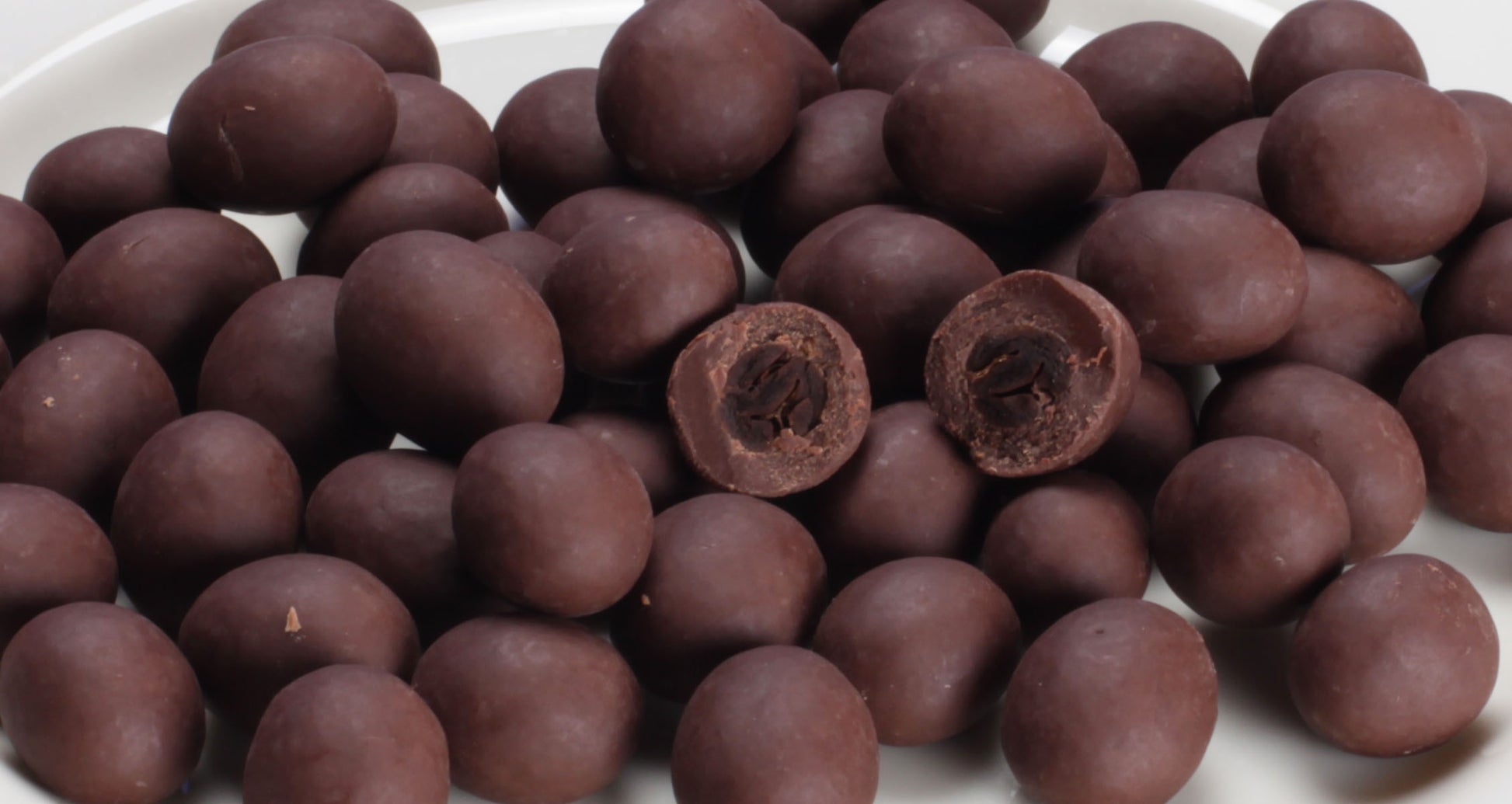 Semi sweet chocolate covered peaberry beans