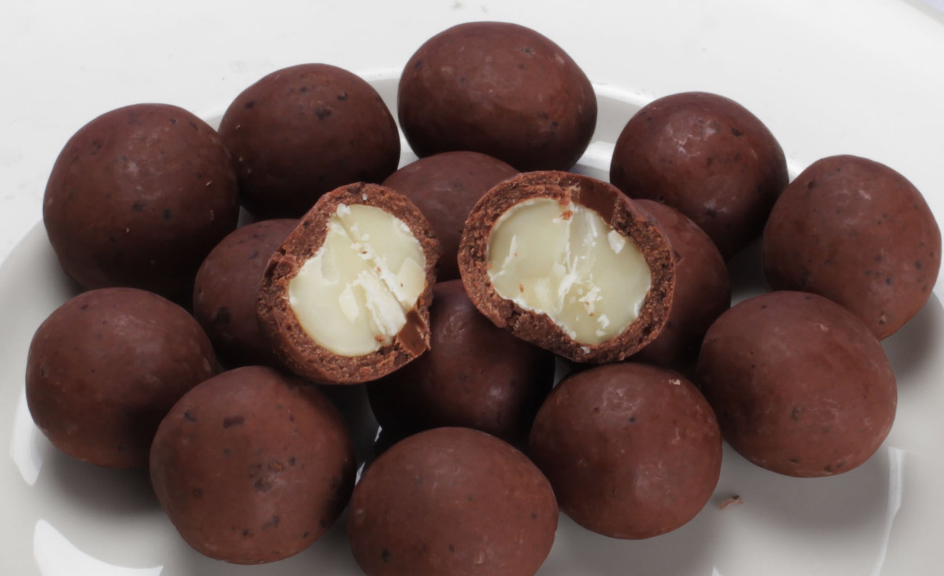 Kona coffee and milk chocolate covered macadamia nuts