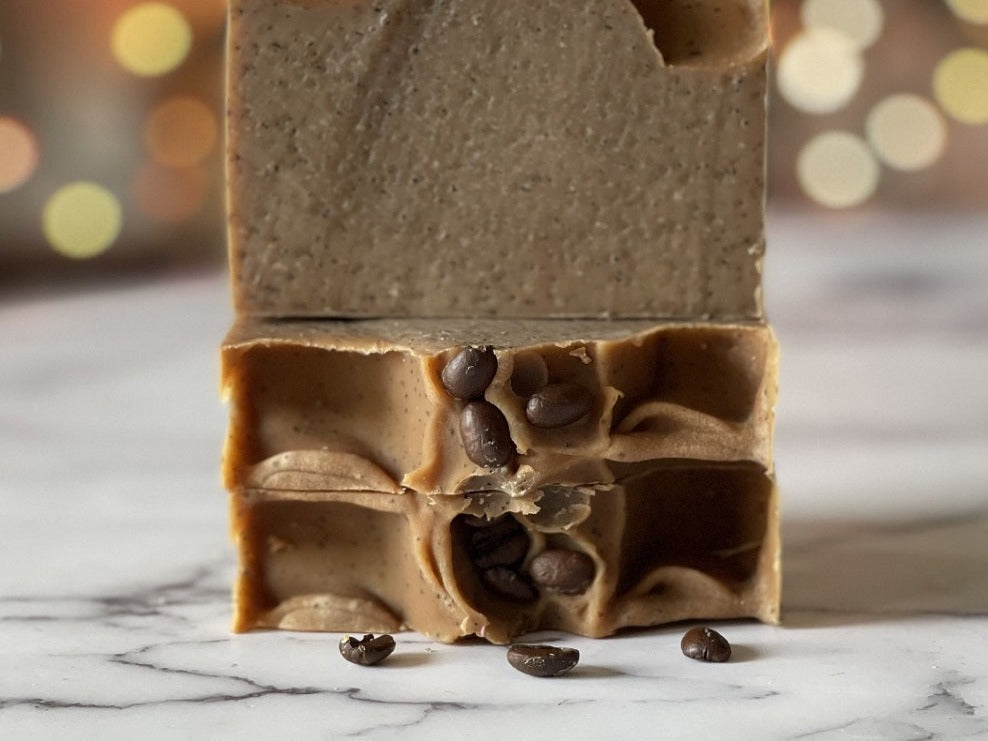 Kona coffee scrub soap