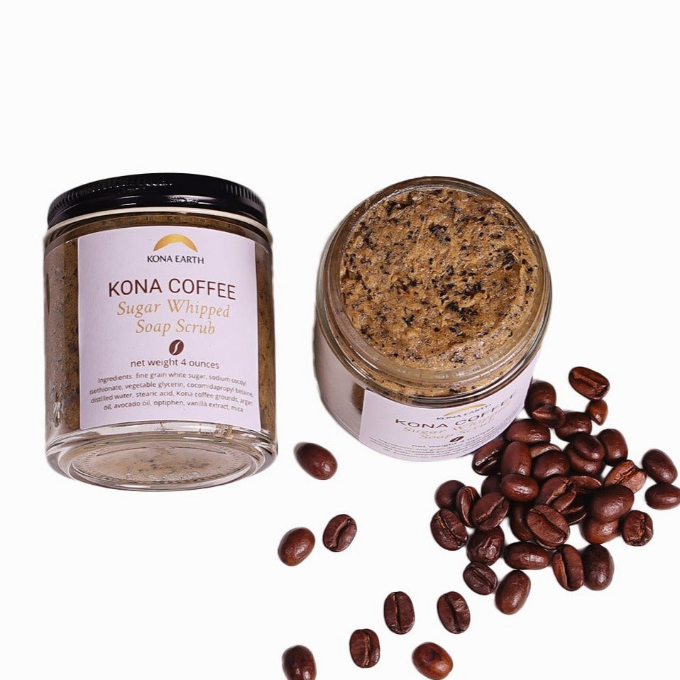 Kona Coffee Sugar Whipped Soap Scrub - Kona Earth Coffee
