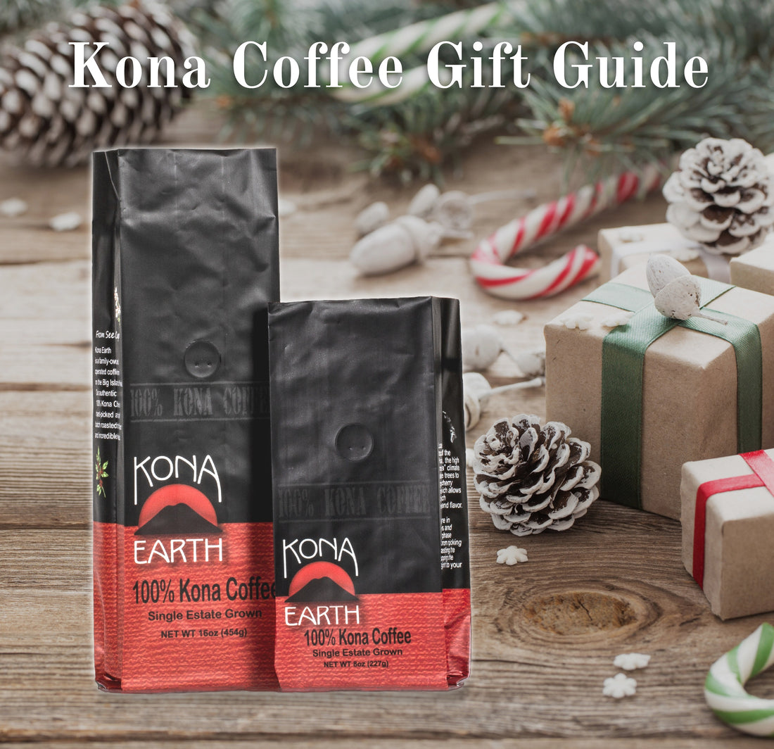 Kona Earth coffee cup with beans