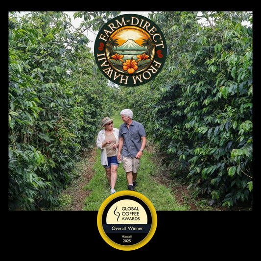 Steve and Joanie Wynn on their Kona coffee farm