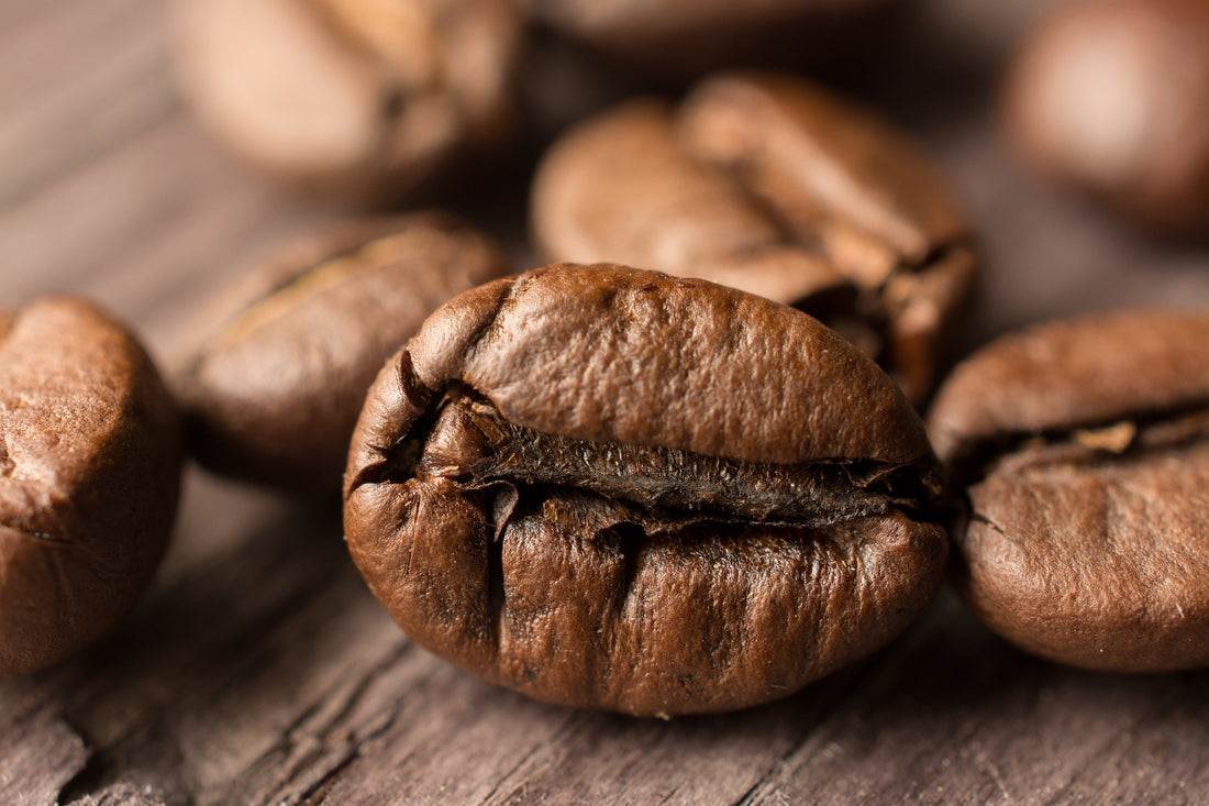close up image of roasted coffee beans