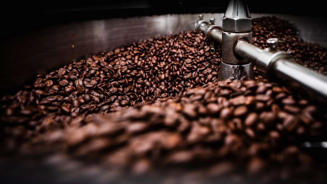 coffee roaster full of coffee beans