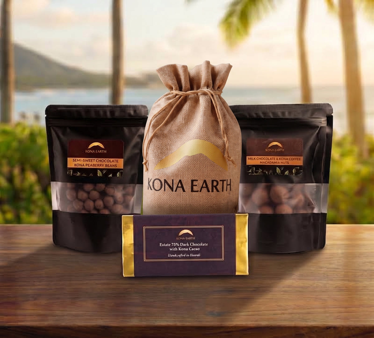 Gourmet Hawaiian Chocolate Collection, Dark, Peaberry and Macadamia