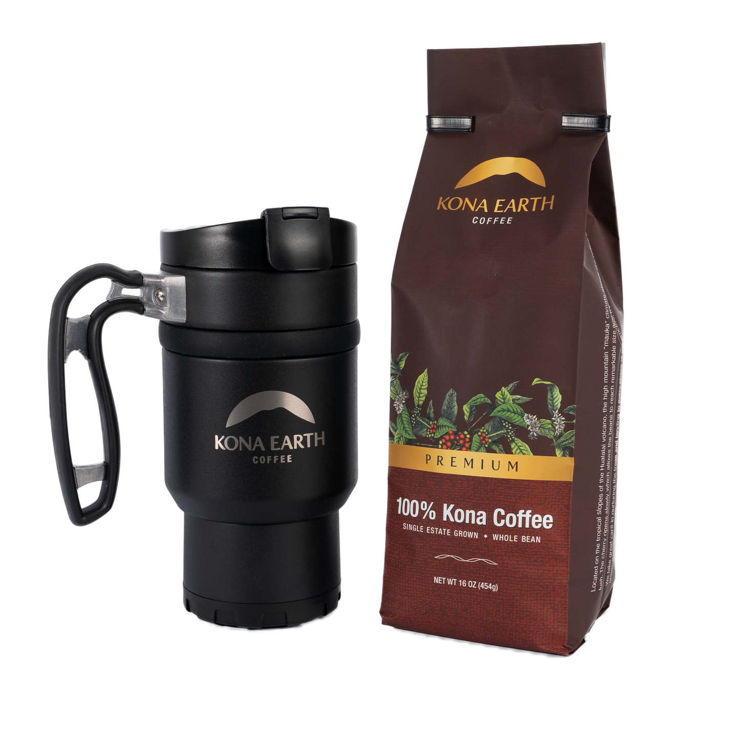 Kona Earth travel brew with premium coffee gift set