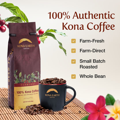 100% Kona Peaberry Coffee (16 oz)