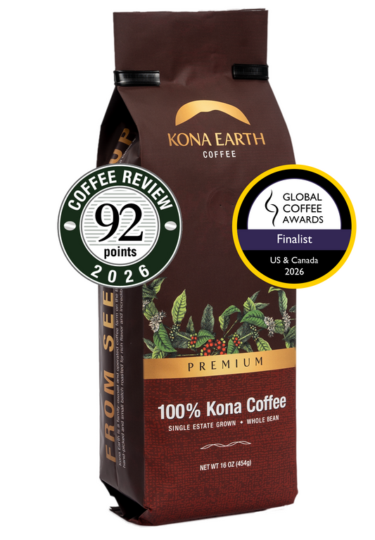 100% Kona Premium Coffee, Bold Full-Bodied Whole Bean