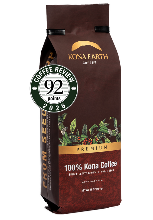 100% Kona Premium Coffee, Bold Full-Bodied Whole Bean