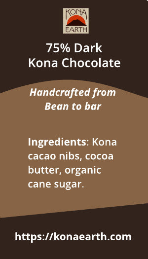 Kona Earth dark chocolate ingredients list