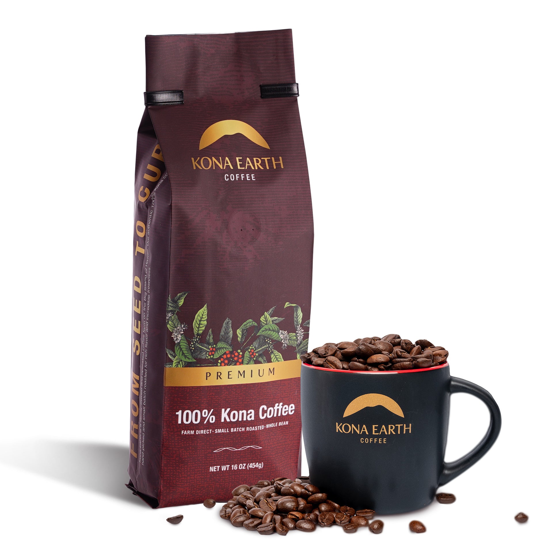 Kona Coffee & Mug Gift Set - Kona Earth Coffee