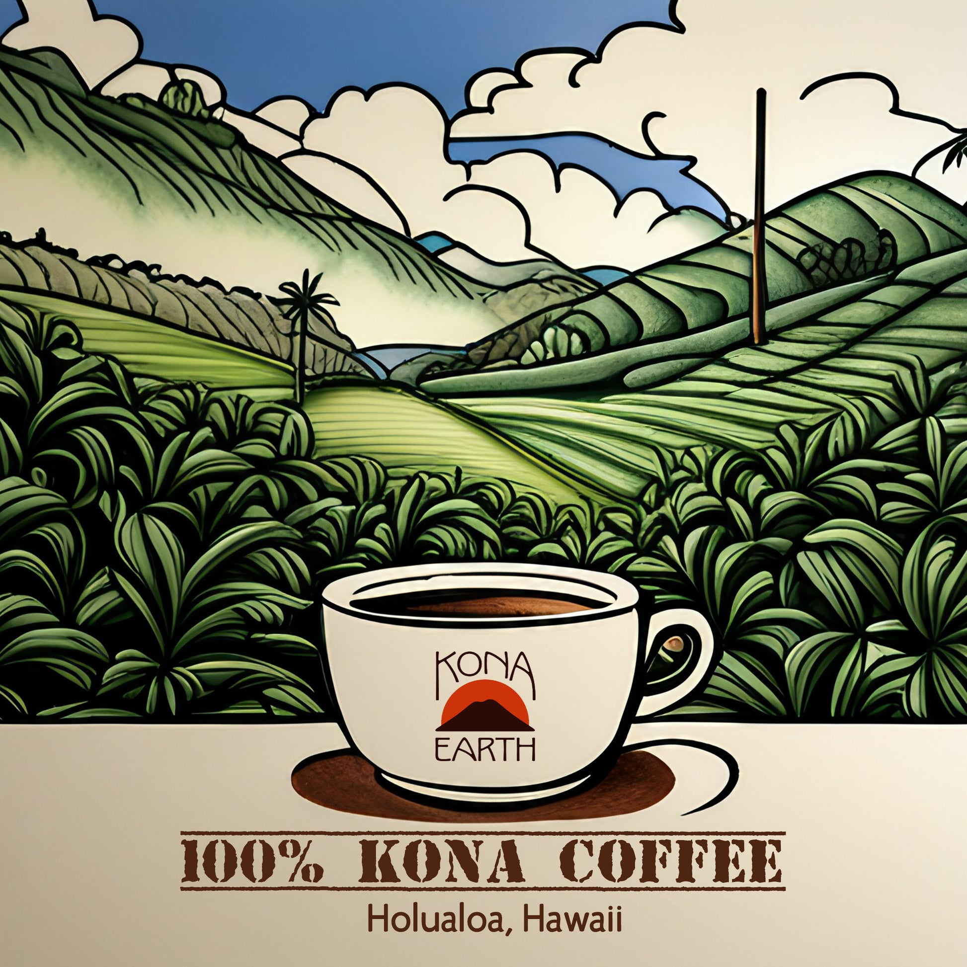 Kona Earth Brown T-Shirt - Kona Earth Coffee
