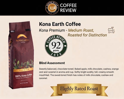 100% Kona Premium Coffee, Bold Full-Bodied Whole Bean